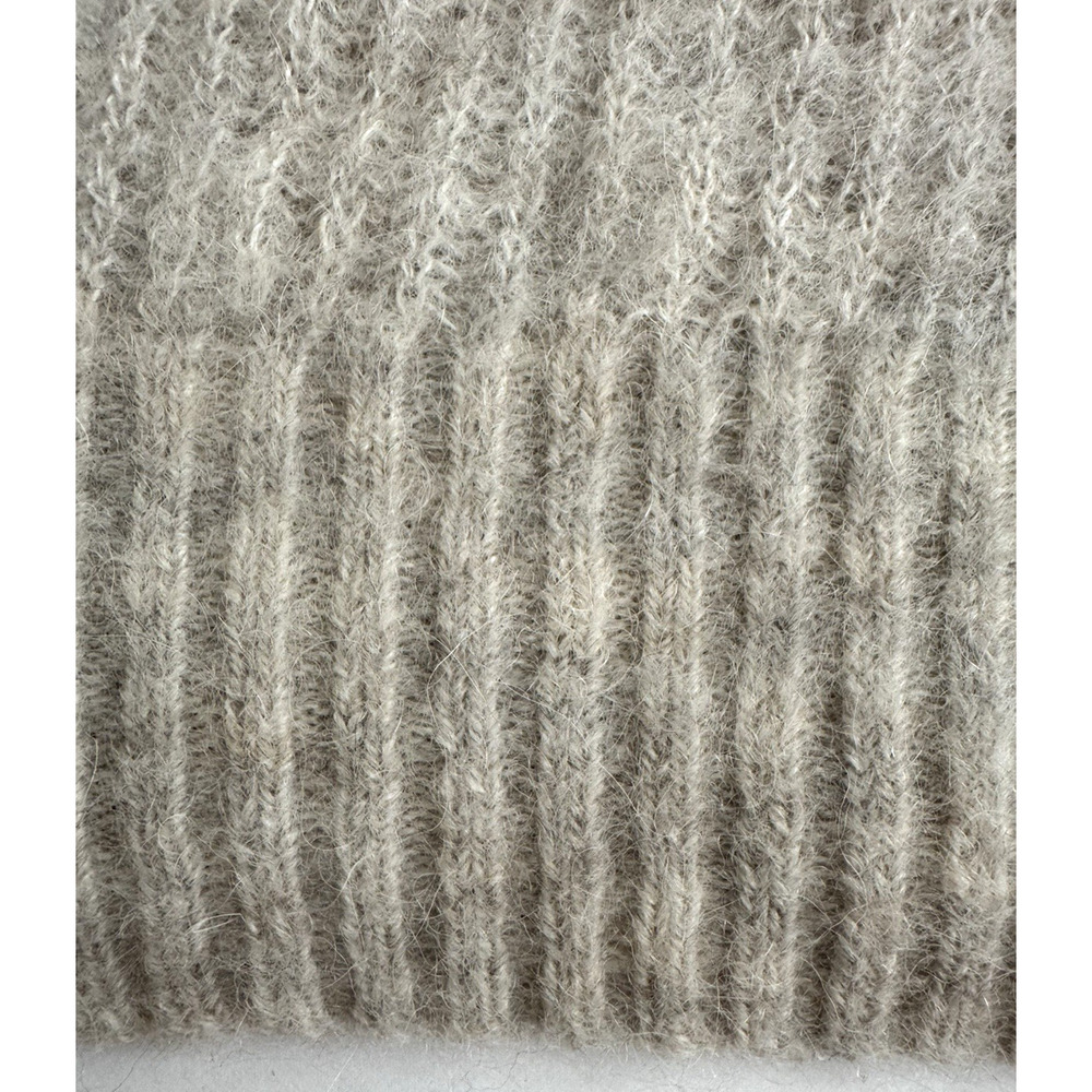 Everlane Sweater L Cocoon Alpaca Beige Long-Sleeve Pullover Crewneck Ribbed Knit - Picture 5 of 7